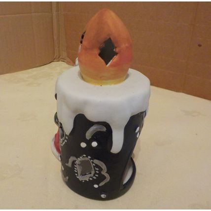 Mrs Claus & Candle Ceramic Christmas Tea Light Holder