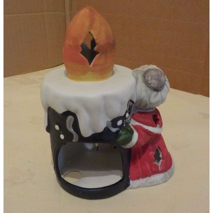 Mrs Claus & Candle Ceramic Christmas Tea Light Holder