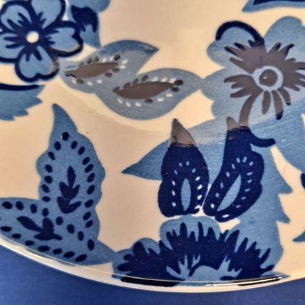 Lot 4 Royal Norfolk BLUE FLORALSalad/Dessert PLATES 10 1/2" Flowers Stoneware