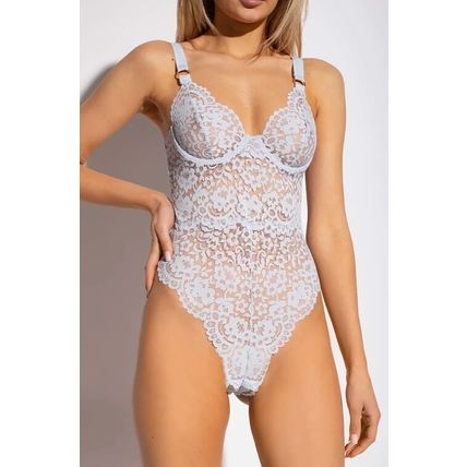 STELLA MCCARTNEY Lace Flounce With Logo Underwire High Leg Bodysuit BNWT