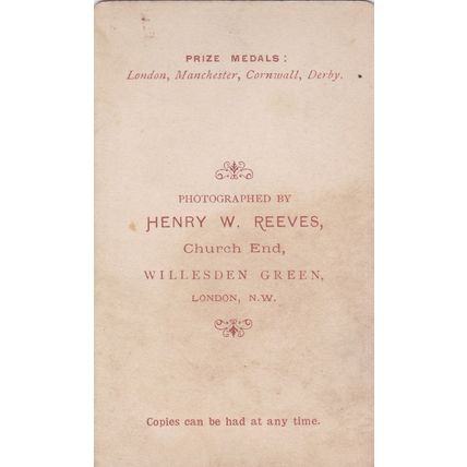 VICT. CDV PHOTO -BOY IN GIRLS CLOTHING BY H.W. REEVES, WILLESDON