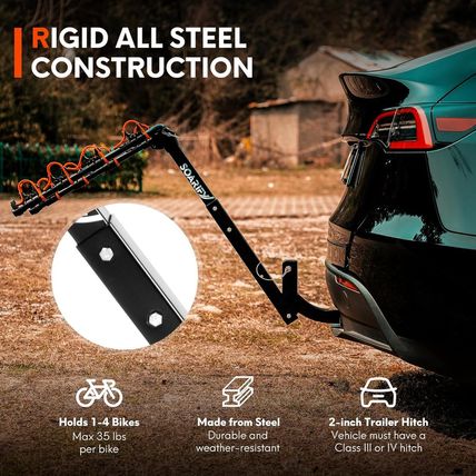 Hitch Bike Rack Mounts on Car, SUV, RV, 2" Hitch Receiver, 4 Bike Capacity, 143