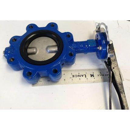 NEW FLOW 04C2245353 MANUAL 4" BUTTERFLY VALVE, CF8M, EPDM, SS17-4PH A395,FI