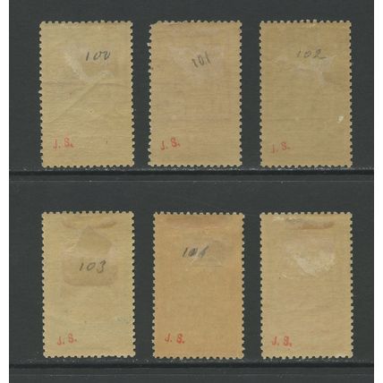 Ethiopia 101-107, 1917 Coronation of the Empress, VF, Mint, OG, LH, DG (ETH179)