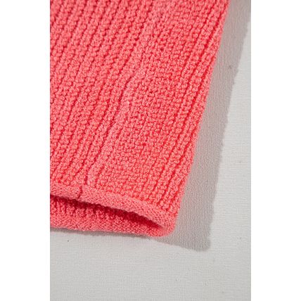 Tomato Red Lace-up Front V Neck Sweater Vest