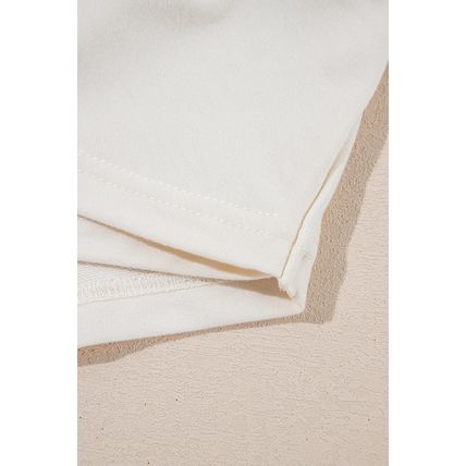 Beige 2pcs Cropped Tee and Ruffle High Waist Skort Set