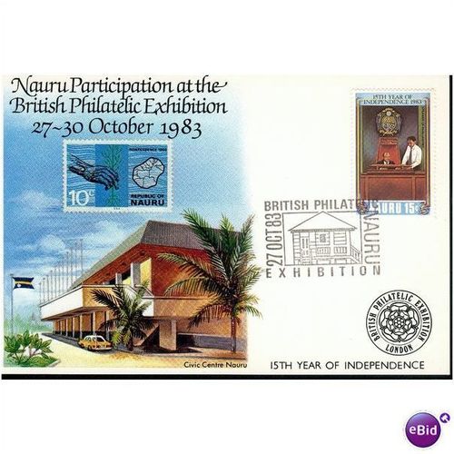Nauru SHS FDI Postcard 1983 - British Philatelic Exhib