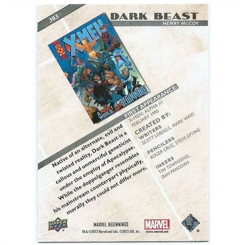 2012 Marvel Beginnings 2 - #303 - Dark Beast