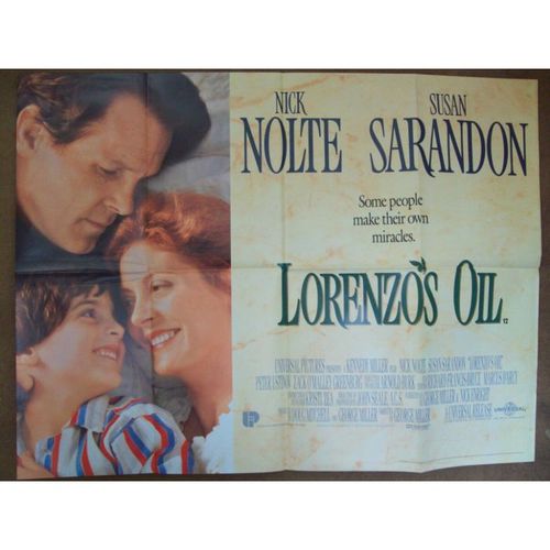 LORENZO'S OIL Nick Nolte, Susan Sarandon 1992 Movie Quad Poster