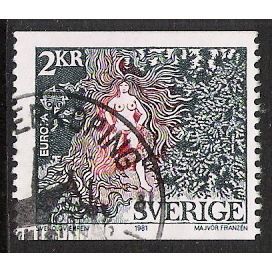 Fa 1159: 2 Kr. blue-green and red Europa: Folklore: 'Wood Spirit.'