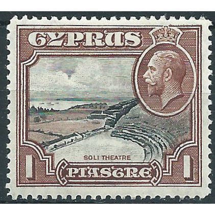 Cyprus 1934 SG136 1pi Black & Red-Brown Mounted Mint....