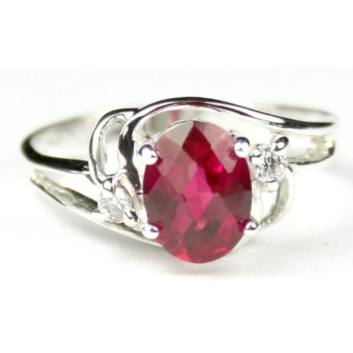 Created Ruby, 925 Sterling Silver Ring, SR176