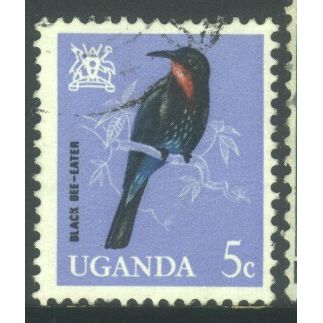 Uganda 1965 - SG113 - 5c multi - Black BeeEater - used