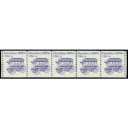 1897 1c Omnibus Very Fine MNH Dry Gum PNC 5/5 P0434