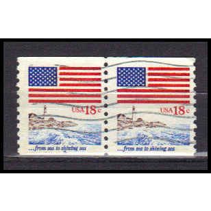 Used 1891 18c U.S. Flag Fine CNP Left 5 PA0252