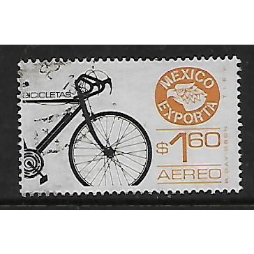 MEXICO 1975 1p.60 BICYCLES BLACK AND ORANGE SG 1483 FINE USED#