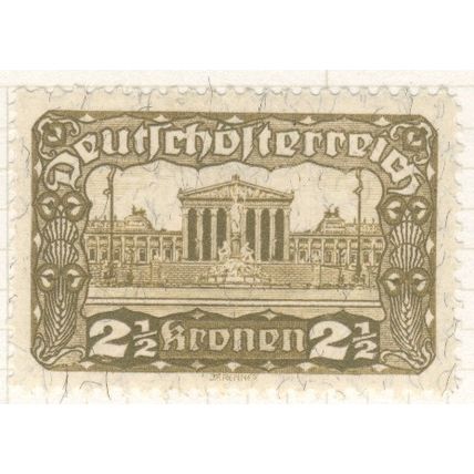 Austria 1919 - 2½k yellowish olive - Parliament Building, Vienna - unused