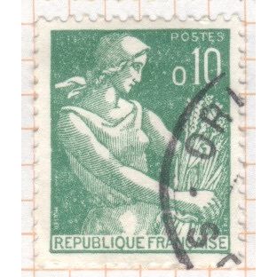 France Stamps 1960 - SG 1453 - 10c green Harvester - used 4