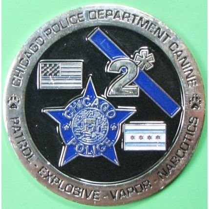 Chicago Police Dept K-9 Unit. Challenge Coin. 1.75". 42b.