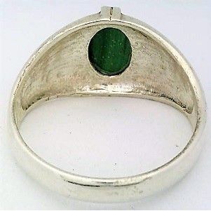 Malachite Cast Sterling Silver Gemstone Ring 1 Sz 9