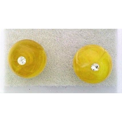 Amber Crystal 8mm Gemstone Stud Earrings