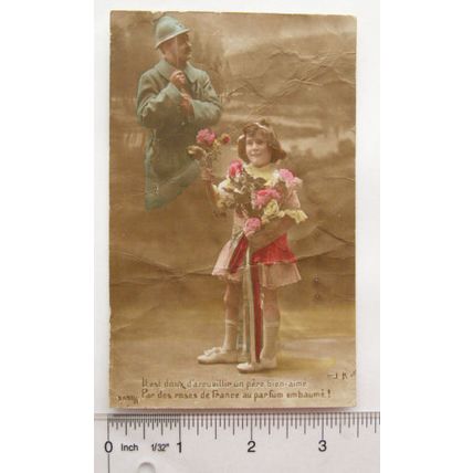 1917 postcard Par des roses de France
