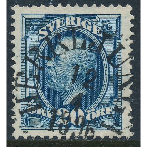 Sweden Facit 56/Scott 60, 20ö blue Oscar II, HERRLJUNGA town cancel