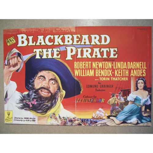 BLACKBEARD THE PIRATE Robert Newton, Linda Darnell 1953 "Kine Weekly" Advert