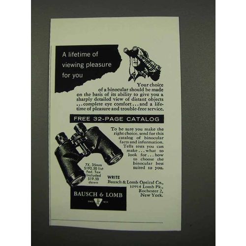 1957 Bausch & Lomb Binoculars Ad - Pleasure