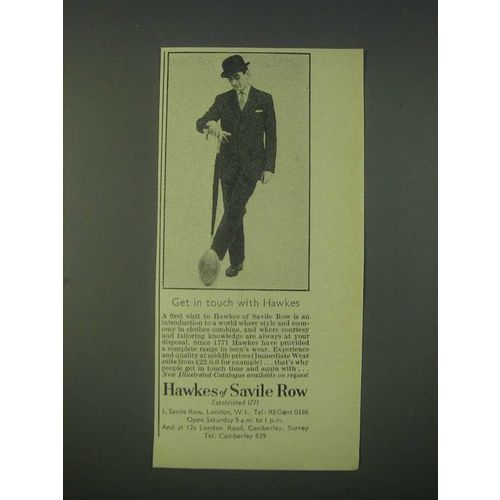 1959 Hawkes of Savile Row Ad - Get in touch with Hawkes
