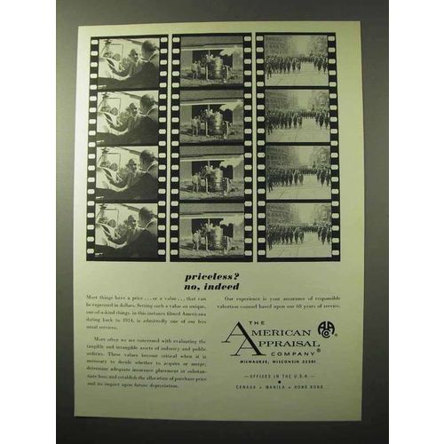 1964 The American Appraisal Company Ad - Priceless?