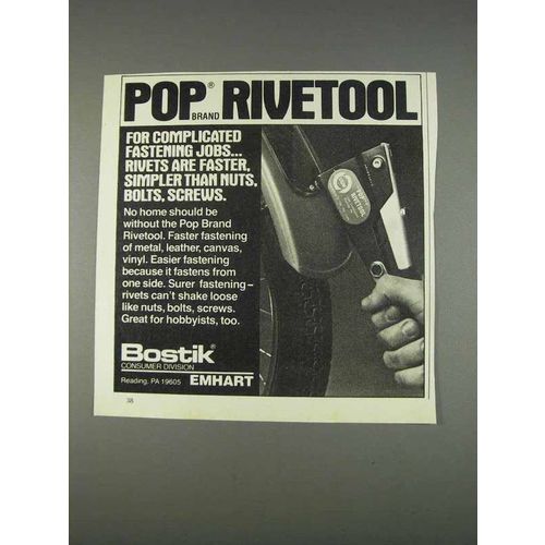 1982 Bostik Pop Brand Rivetool Ad - Complicated Jobs