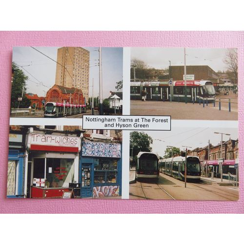 Nottingham Trams at the Forest & Hyson Green Postcard