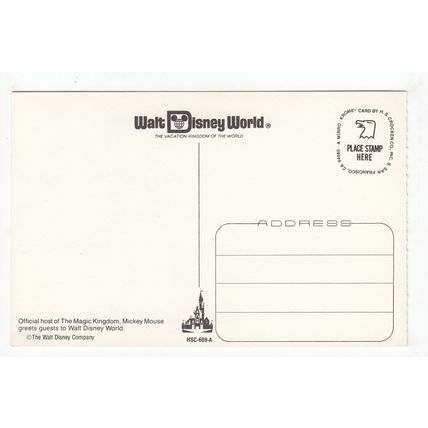 Mickey Mouse Postcard Walt Disney World A