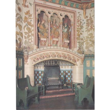6x4 Continental size printed postcard Drawing Room Castell Coch Glamorgan
