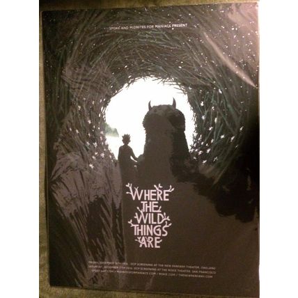16 WHERE THE WILD THINGS ARE VARIANT SILK SCREEN MOVIE POSTER TAYLOR MONDO #4/40