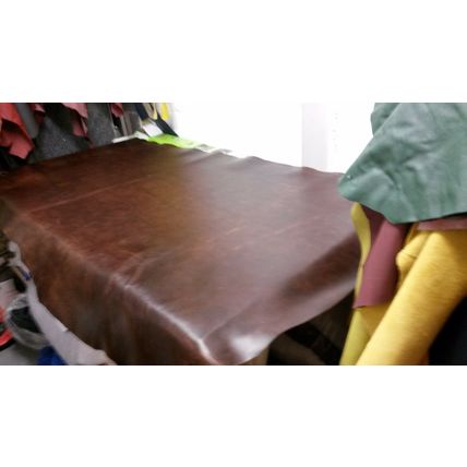 Italian Half Leather Cow Hide Colour Brown Distressed Pull UP (Thick)
