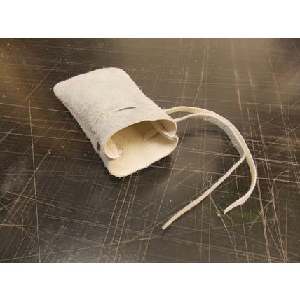 Medieval Larp SCA Reenactment White Leather DRAWSTRING MONEY POUCH BAG Wedding