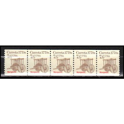 2255 7.6c Carreta Fine MNH Dry Gum PNC 1/5 X2974