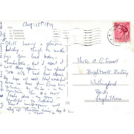 Pisa La Cattedrale Italy Postcard 1959 used VGC