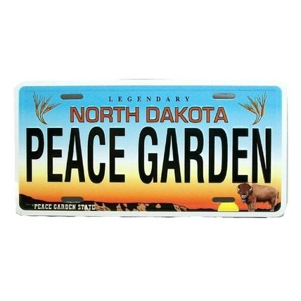 North Dakota Peace Garden State License Plate Novelty Fridge Magnet