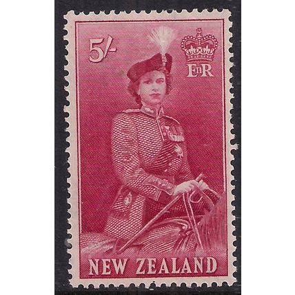 New Zealand 1953 - 59 QE2 5/-d Red MM SG 735 ( L684 )