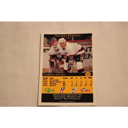 Anatoli Fedotov 1994 Classic Pro Prospects NO. 62