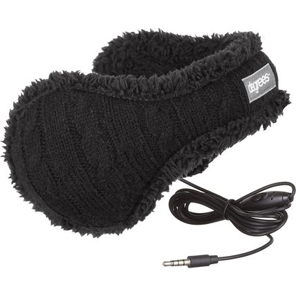 Degrees Cable Knit Audio 3.5mm cable Headphone Ear Warmer - Black