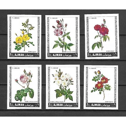 Ajman 1969 Flowers - Roses IMPERFORATE MNH
