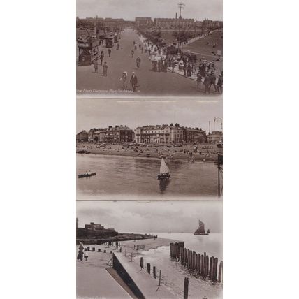 Southsea Sailing Boat Boats 3x Antique Real Photo Postcard s