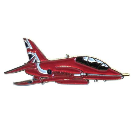 BAE Hawk RAF Red Arrows Jet Aircraft Metal Enamel Badge Brooch GB Tail 36mm NEW