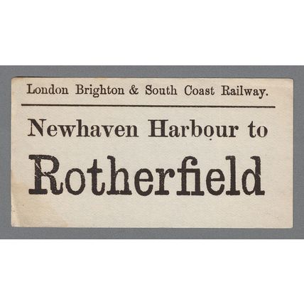 LONDON BRIGHTON & SOUTH COAST RAILWAY LUGGAGE LABEL -NEWHAVEN HARB.- ROTHERFIELD