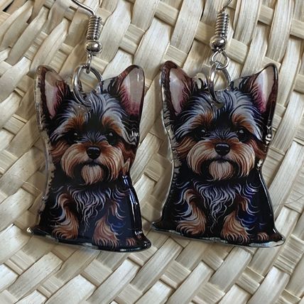 Earrings Yorkie Dog Acrylic Dangle Earrings #803