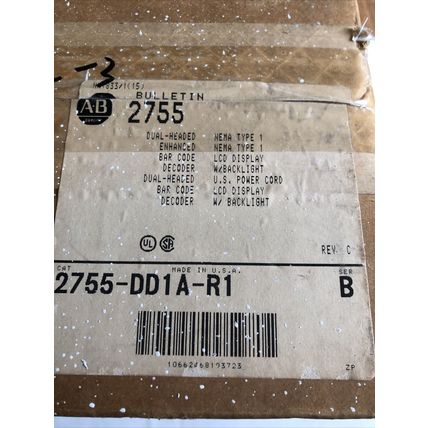 NEW ALLEN BRADLEY 2755-DD1A-R1 BAR CODE DECODER DUAL FOR SYSTEM,DE,FL